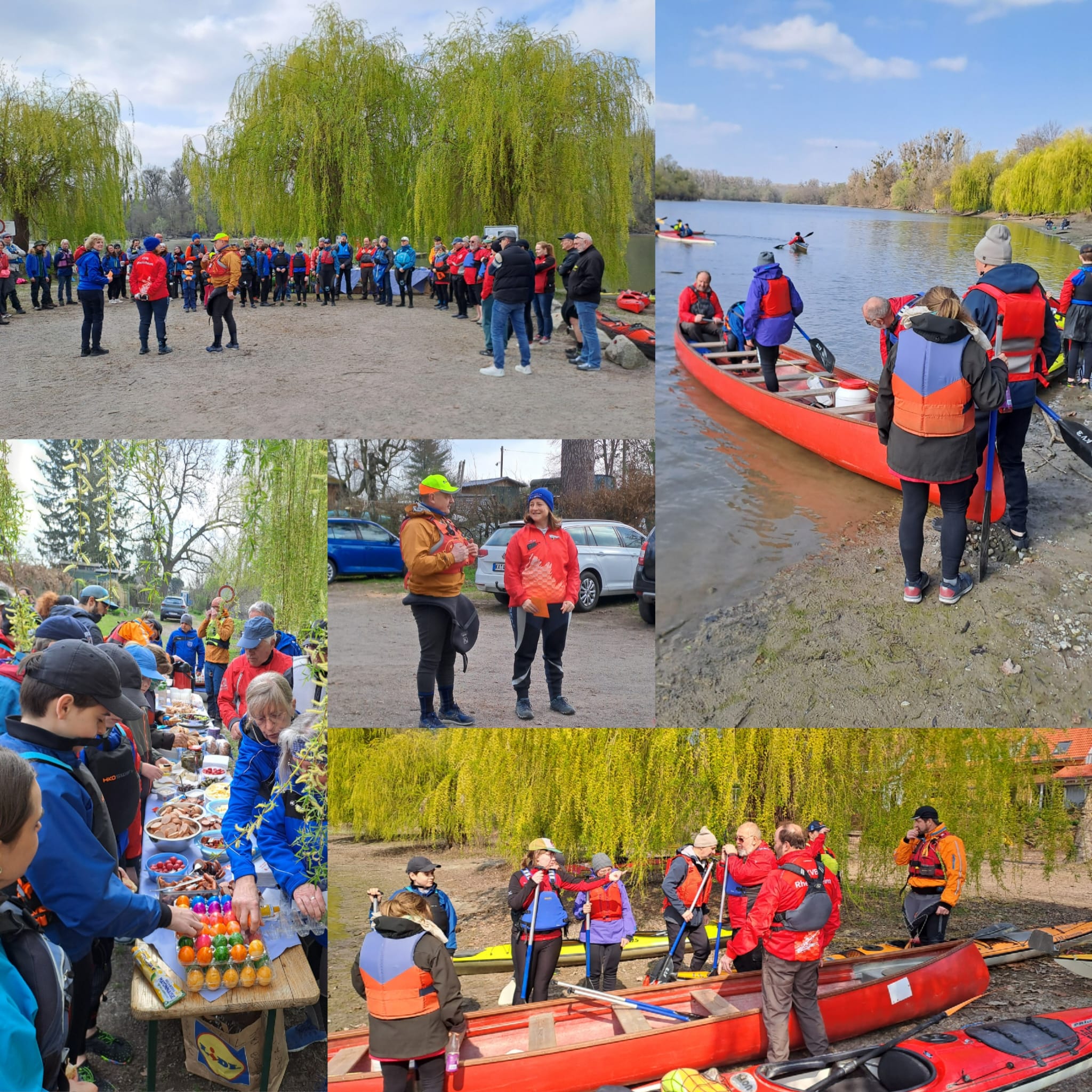 Impressionen vom Anpaddeln 2026: Die KVB-Gruppe beim Saisonauftakt auf dem Rhein unterwegs (Fotos: I. Gohle).